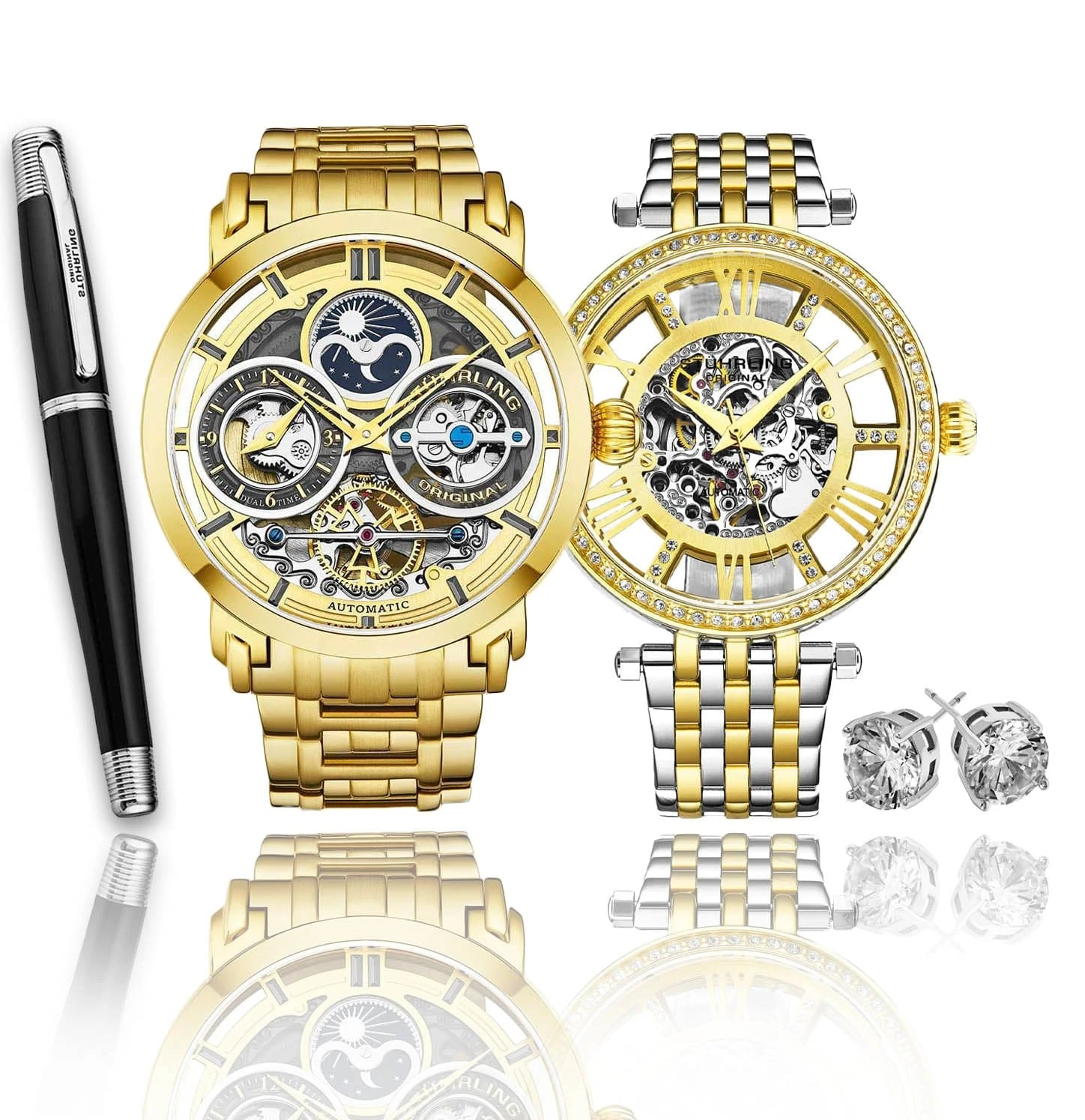 Stunning Gold Combo Skeletons Duo With Signature Pen And Stud Earring(Stunning Gold Combo Skeletons Duo With Signature Pen And Stud Earring) 1 Stunning Gold Combo Skeletons Duo With Signature Pen And Stud Earring(Stunning Gold Combo Skeletons Duo With Signature Pen And Stud Earring)