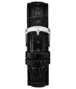 Genuine Calfskin Black Leather Alligator Embossed 22mm Strap(Genuine Calfskin Black Leather Alligator Embossed 22mm Strap)