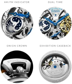 Emperor's Grand DT 127A2 Automatic 46mm Skeleton(Emperors Grand Dt 127a2 Automatic 46mm Skeleton) -Alexander Store Stuhrling 127A2.33152 Emperors Grand DT Legacy FT1