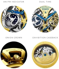 Emperor's Grand DT 127A2 Automatic 46mm Skeleton(Emperors Grand Dt 127a2 Automatic 46mm Skeleton) -Alexander Store Stuhrling 127A2.333519 Emperors Grand DT Legacy FT1