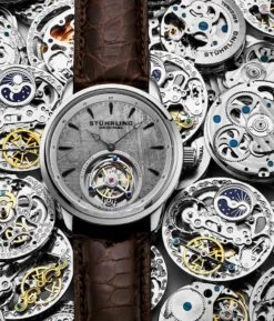 Galactic Labyrinth 42mm Tourbillon(Meteorite 860 Hand Wind 42mm Tourbillon) -Alexander Store Stuhrling 860.01 Meteorite Tourbillon LS1
