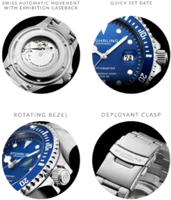 Ocean Depth + City Lights Executive Duo(Depthmaster 883 02 Presidia 943a 03 Signature Pen And Watch Tool Kit) -Alexander Store Stuhrling 883.02 Depthmaster Aquadiver FT1 4ac7f7a3 42fb 43f3 b9eb 120548b0d3e8