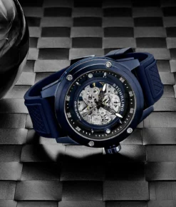 The Titan Automatic 50mm Skeleton(989 Automatic 50mm Skeleton) -Alexander Store Stuhrling 989.02 Legacy LS2