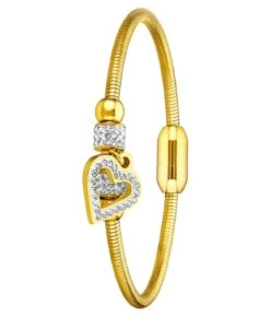 Studded Heart Bangle(Bng5) -Alexander Store Stuhrling BNG5.Gold DF