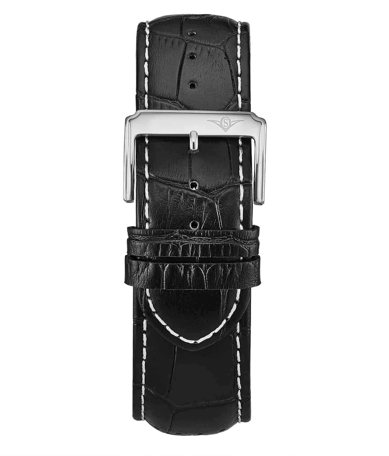 Alligator Embossed Black Leather 24mm Strap(Replacement Strap St 308a 33152) 1 Alligator Embossed Black Leather 24mm Strap(Replacement Strap St 308a 33152)