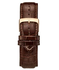 Alligator Embossed Brown Leather 24mm Strap(Alligator Embossed Brown Leather 24mm Strap)