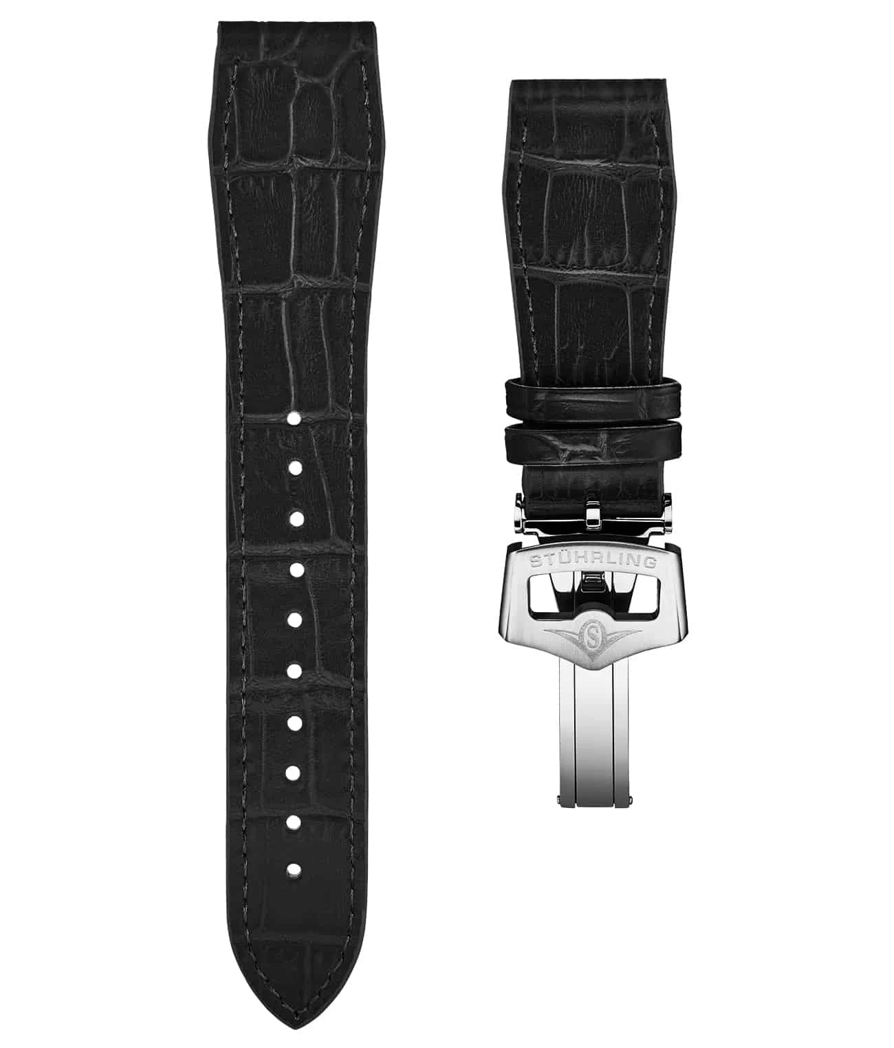20mm Leather Strap With Stainless Steel Deployant Buckle(20mm Leather Strap With Stainless Steel Deployant Buckle) 2 20mm Leather Strap With Stainless Steel Deployant Buckle(20mm Leather Strap With Stainless Steel Deployant Buckle) - Image 2