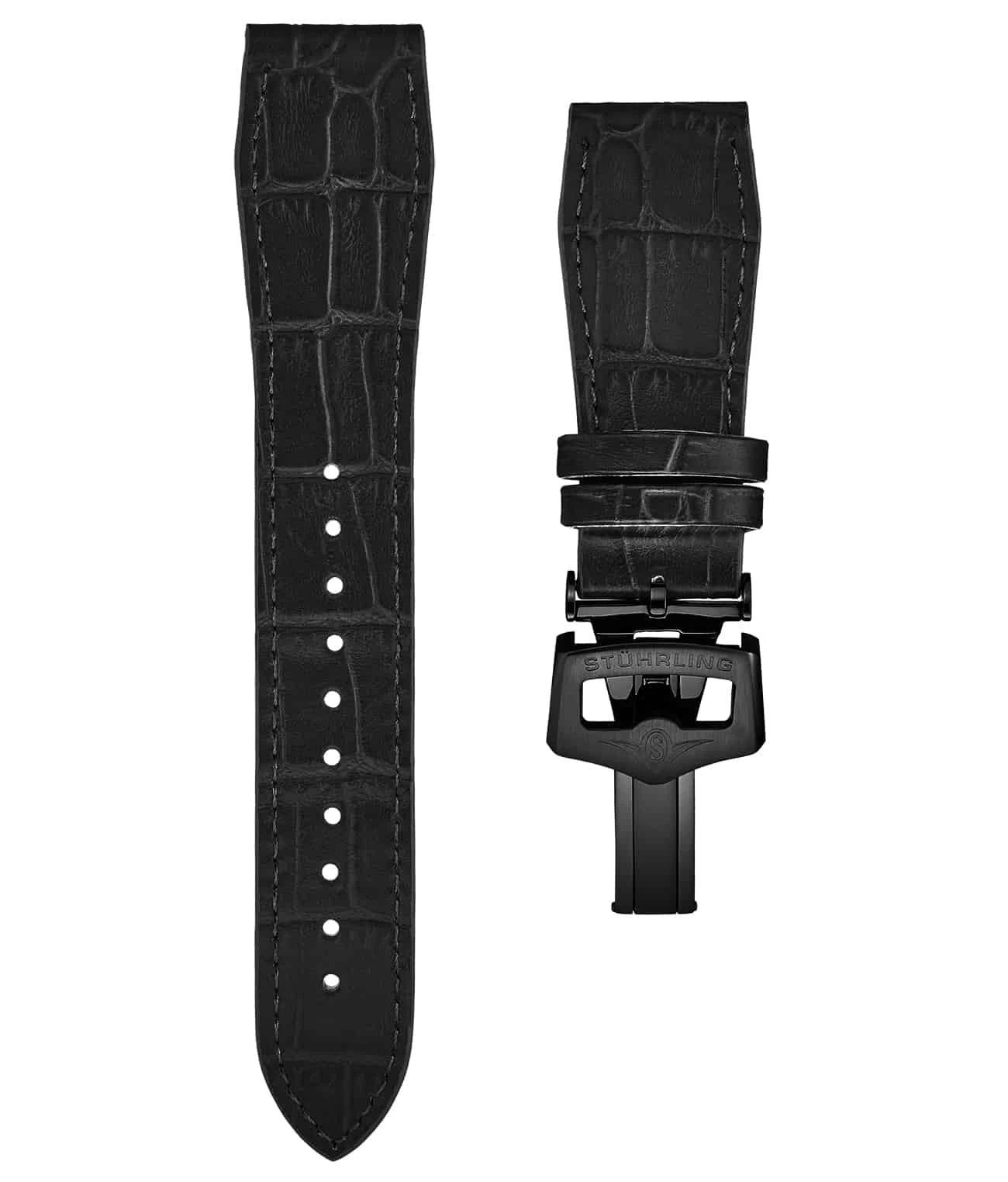 22mm Leather Strap With Stainless Steel Deployant Buckle(Leather Deployant Strap With Stainless Steel Deployant Buckle 3) 2 22mm Leather Strap With Stainless Steel Deployant Buckle(Leather Deployant Strap With Stainless Steel Deployant Buckle 3) - Image 2