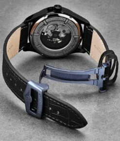 22mm Leather Strap With Stainless Steel Deployant Buckle(Leather Deployant Strap With Stainless Steel Deployant Buckle 3) 28 22mm Leather Strap With Stainless Steel Deployant Buckle(Leather Deployant Strap With Stainless Steel Deployant Buckle 3) -Alexander Store strap.dplt .black .ST22X20.1 DB 20 BU 4