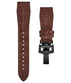 24mm Leather Strap With Stainless Steel Deployant Buckle(24mm Leather Strap With Stainless Steel Deployant Buckle 1) 26 24mm Leather Strap With Stainless Steel Deployant Buckle(24mm Leather Strap With Stainless Steel Deployant Buckle 1) -Alexander Store strap.dplt .brown .ST24X22.2 DB 22 BK 2