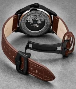 24mm Leather Strap With Stainless Steel Deployant Buckle(24mm Leather Strap With Stainless Steel Deployant Buckle 1) 28 24mm Leather Strap With Stainless Steel Deployant Buckle(24mm Leather Strap With Stainless Steel Deployant Buckle 1) -Alexander Store strap.dplt .brown .ST24X22.2 DB 22 BK 4