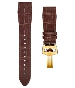 24mm Leather Strap With Stainless Steel Deployant Buckle(24mm Leather Strap With Stainless Steel Deployant Buckle 1) 36 24mm Leather Strap With Stainless Steel Deployant Buckle(24mm Leather Strap With Stainless Steel Deployant Buckle 1) -Alexander Store strap.dplt .brown .ST24X22.2 DB 22 YG 2